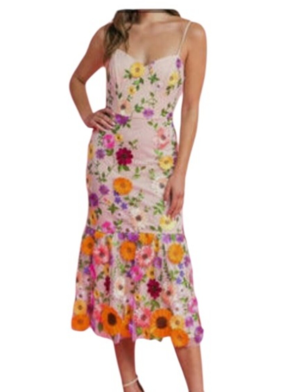 NWOT. Flying Tomato Mesh Applique 3D Mermaid Midi Dress Fairycore Whimsical Sz.S